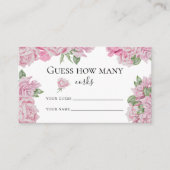 Carte D'accompagnement Floral rose - devinez combien de bouchons jeu de l (Devant)