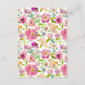 Carte D'accompagnement Floral rose fleuri Mariage Informations clients (Dos)