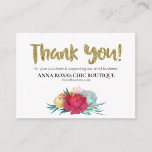 Carte D'accompagnement *~* Floral ROSE QR Logo MERCI Review AP8