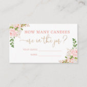 Carte D'accompagnement Floral rose vif devinez combien de bonbons (Devant)