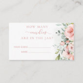 Carte D'accompagnement Floral rose vif devinez combien de bonbons (Devant)