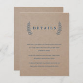 Carte D'accompagnement Floral rustique | Faux Kraft - Fiche Mariage (Devant / Derrière)