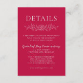 Carte D'accompagnement Floral Simplicity 1 Raspberry Minimal Wedding (Devant)