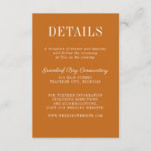 Carte D'accompagnement Floral Simplicity 2 Pumpkin Minimalist Wedding (Devant)