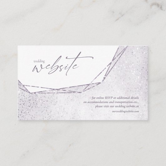 Carte D'accompagnement Floral Sparkles Mariage Website Mauve ID889 (Dos)