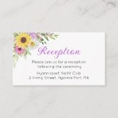Carte D'accompagnement Floral Sunflower Daisy Garden Wedding Reception (Devant)