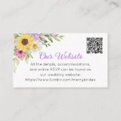Carte D'accompagnement Floral Sunflower Daisy Wildflowers Wedding Website (Devant)