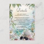 Carte D'accompagnement Floral Tropical Beach Détails du mariage (Devant)