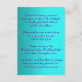 Carte D'accompagnement Floral Turquoise d'argent pourpre, boucliers à pap (Dos)