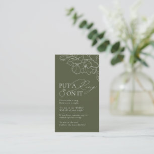 Carte D'accompagnement Floral vert mettre une bague sur elle jeu de douch