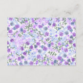 Carte D'accompagnement Floral violet, calligraphie gris Détails du Mariag (Dos)