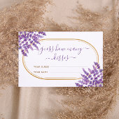 Carte D'accompagnement Floral Violet Lavande Combien de baisers jeu nupti