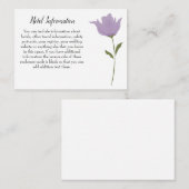 Carte D'accompagnement Floral Violet, Mariage Simple Et Élégant (Devant / Derrière)