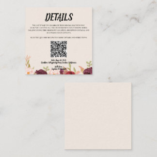 Carte D'accompagnement Floral Watercolor Wedding