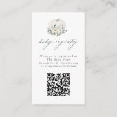 Carte D'accompagnement Floral White Citrouille QR Code Baby Registry (Devant)