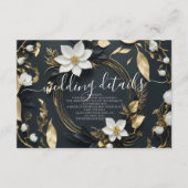 Carte D'accompagnement Floral Wreath Information Mariage Détails Photo (Devant)