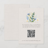 Carte d'accompagnement florale bleue Daisy d'été b (Devant / Derrière)