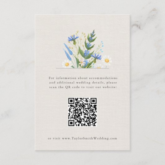 Carte d'accompagnement florale bleue Daisy d'été b (Devant)