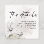 Carte D'accompagnement Florales blanches modernes QR Code Détails du Mari (Devant)