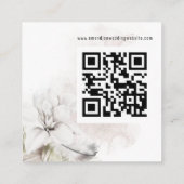 Carte D'accompagnement Florales blanches modernes QR Code Mariage RSVP (Dos)