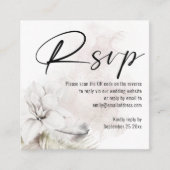 Carte D'accompagnement Florales blanches modernes QR Code Mariage RSVP (Devant)