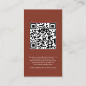 Carte D'accompagnement Florales en terre cuite rustique QR Code Mariage R (Dos)