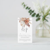 Carte D'accompagnement Florales en terre cuite rustique QR Code Mariage R (Debout devant)