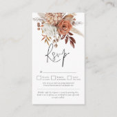 Carte D'accompagnement Florales en terre cuite rustique QR Code Mariage R (Devant)