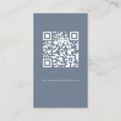 Carte D'accompagnement Florales modernes QR Code Dusty Blue Détails Maria (Dos)