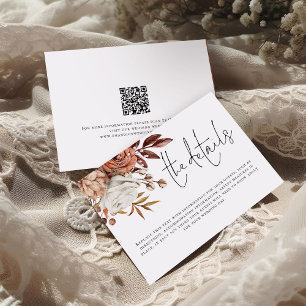 Carte D'accompagnement Floraux en terre cuite moderne QR Code Détails Mar