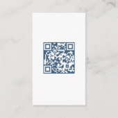 Carte D'accompagnement Flore bleu clair Script QR Code Mariage RSVP (Dos)