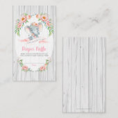 Carte D'accompagnement Flore Boho Elephant Baby shower Déchets Raffle (Devant / Derrière)