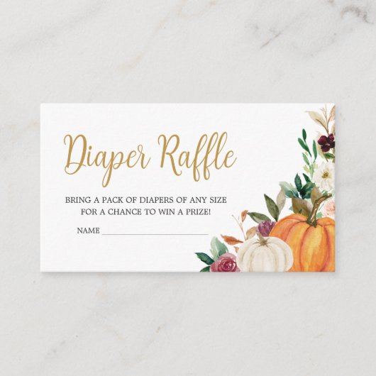 Carte D'accompagnement Flore Bourgogne Citrouille Baby shower Déchets Raf (Devant)