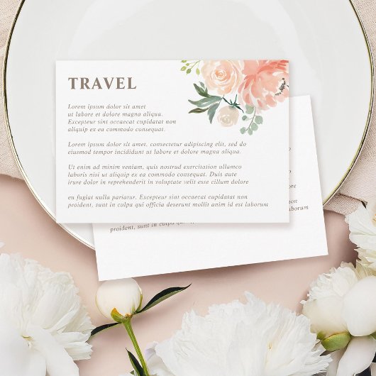 Carte D'accompagnement Flore d'aquarelle de printemps de brush Peach Trav