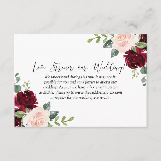 Carte D'accompagnement Flore florale Mariage Flexible Flexible (Devant)