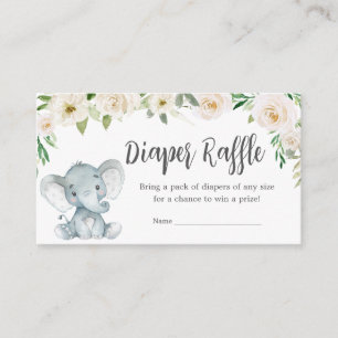 Carte D'accompagnement Flore Flore Blanc Eléphant Déchets Raffle