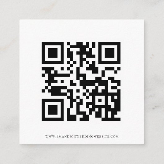 Carte D'accompagnement Flore flush moderne Script QR Code Mariage RSVP (Dos)
