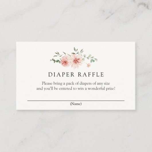 Carte D'accompagnement Flore rose pâle et raffle de couches vertes (Devant)