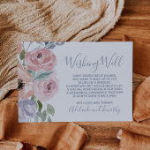 Carte D'accompagnement Flore Rose poussiéreuse Mariage Wishing well