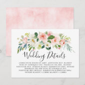 Carte D'accompagnement Flore rose vif Détails Mariage botanique moderne (Devant / Derrière)