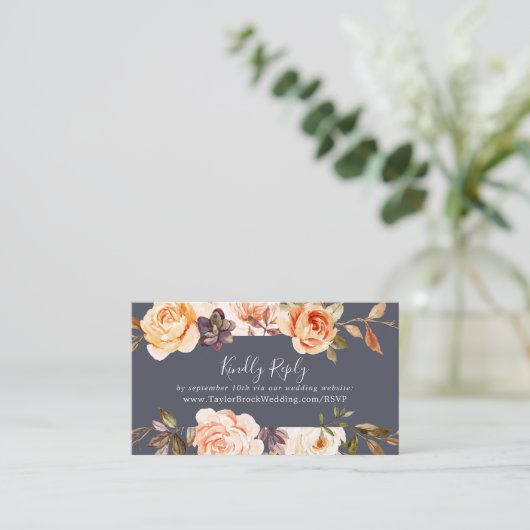 Carte D'accompagnement Flore rustique | Site Mariage violet RSVP (Debout devant)