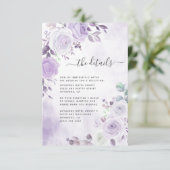 Carte D'accompagnement Flore violette Lavande Aquarelle Délicate (Debout devant)