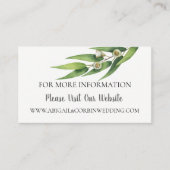 Carte D'accompagnement Flower Eucalyptus Mariage Détails du site web (Devant)