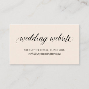 Carte D'accompagnement Flush et typographie douce Site Web mariage Insé