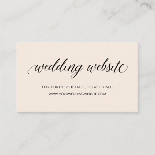 Carte D'accompagnement Flush et typographie douce | Site Web mariage Insé (Devant)