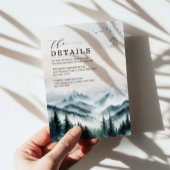 Carte D'accompagnement Foggy Moon Mountains Forest Détails sur le Mariage