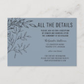 Carte D'accompagnement Foliage délicat | Dusty Blue | Détails du mariage (Devant)