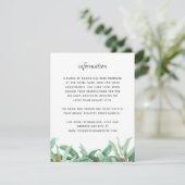Carte D'accompagnement Foliage tropical Informations sur le Mariage flora (Debout devant)
