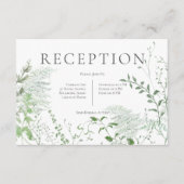 Carte D'accompagnement Foliage vert de foune rustique Réception de mariag (Devant)