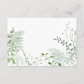 Carte D'accompagnement Foliage vert de foune rustique Réception de mariag (Dos)